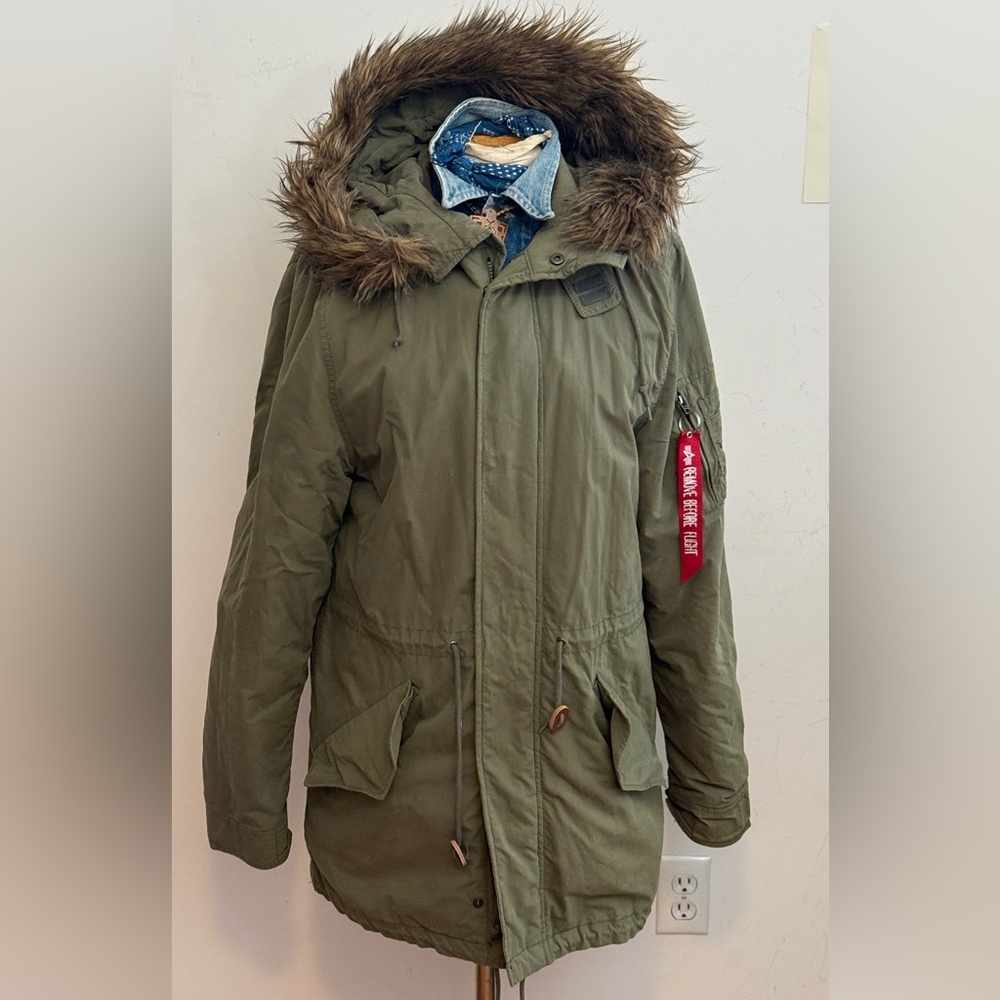 Alpha Industries M65 Fishtail Olive Green Military Parka